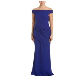 ELIZA J Cobalt Blue Off the Shoulder Formal Gown …
